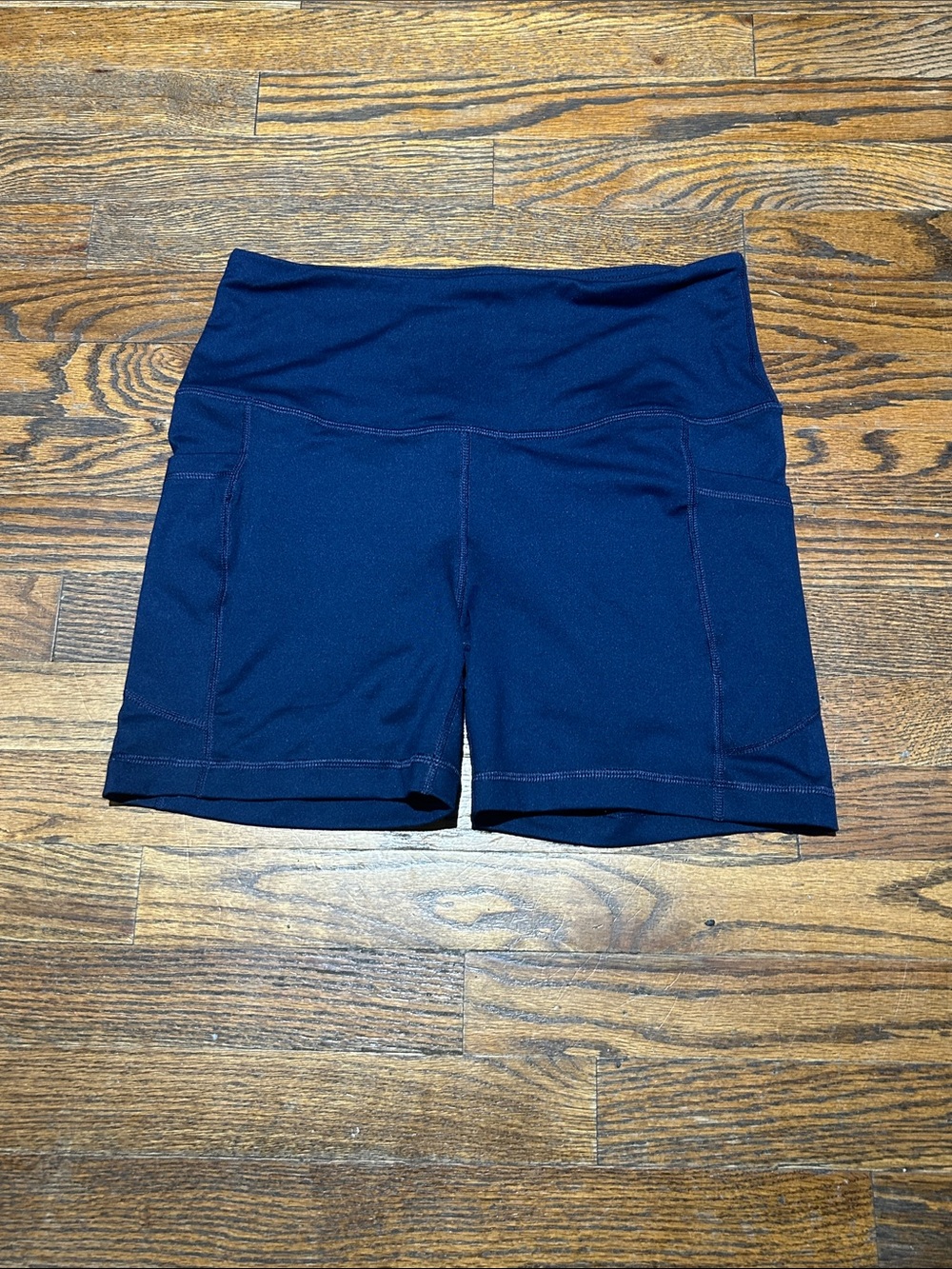 Velocity Navy Athletic Bike Shorts with Side Pockets